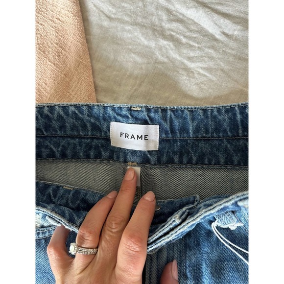 Frame Le Mini Denim Skirt Double Waist Band NWT 26 - Picture 7 of 8